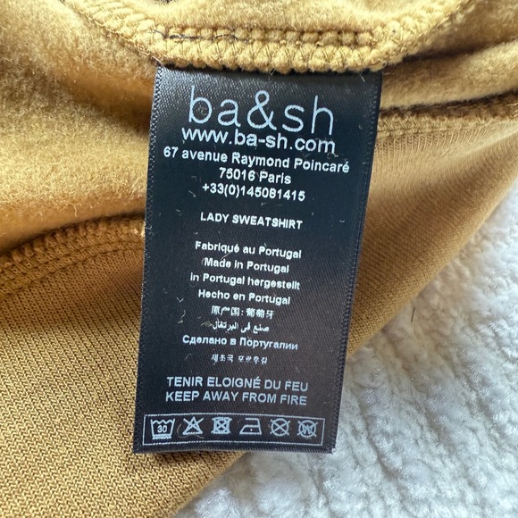 ba&sh Hoodie Women's M NWT Camel Puff Sleeve Embellished Hoodie Sweatshirt Chic - Picture 6 of 14